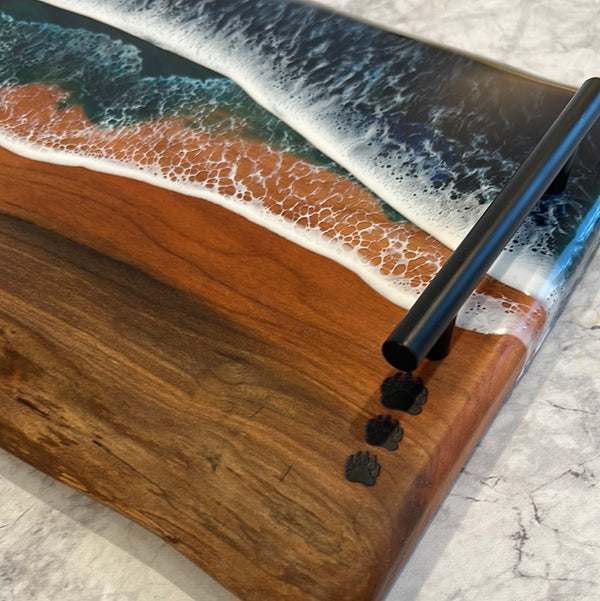 Cherry wood ocean charcuterie board