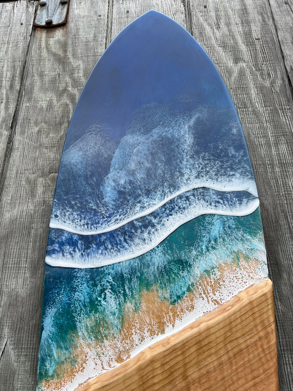 Cherry wood Surfboard Wall Piece