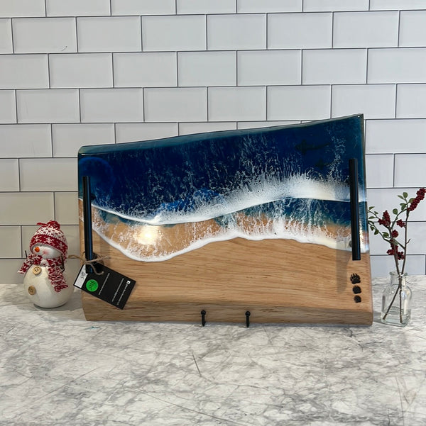 Maple wood ocean and sharks charcuterie board