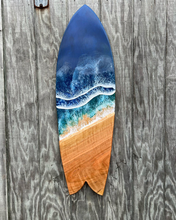 Cherry wood Surfboard Wall Piece
